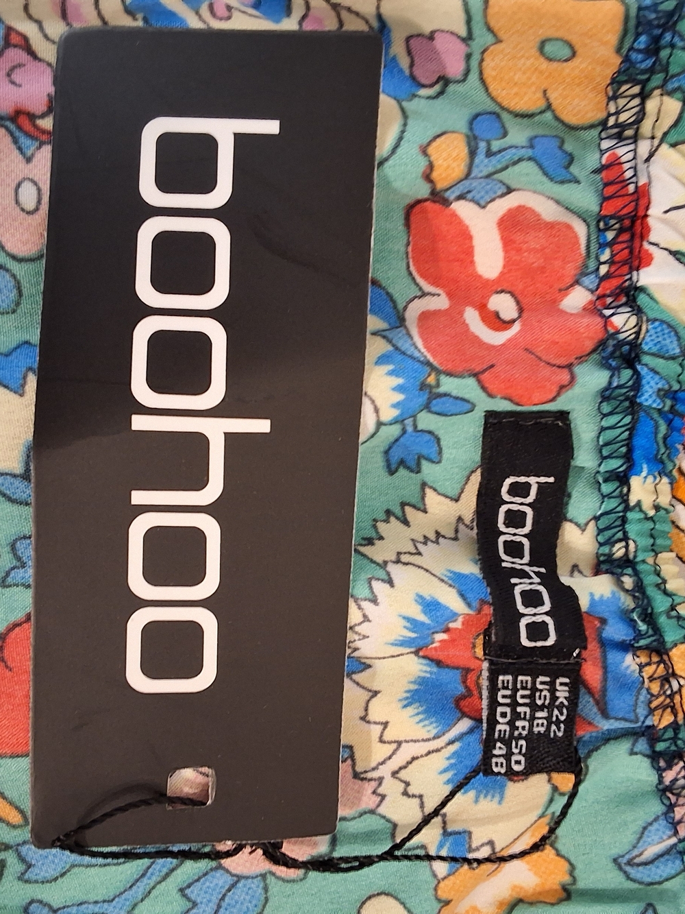 NWT Boohoo Plus Mixed Print Open Back Maxi Dress Size Size 18 Boho Floral - Picture 6 of 7